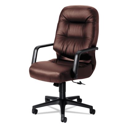 Pillow-Soft 2090 Series Executive High-Back Swivel/Tilt Chair, Supports 300 lb, 16.75" to 21.25" Seat, Burgundy, Black Base1