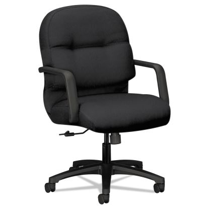 Pillow-Soft 2090 Series Managerial Mid-Back Swivel/Tilt Chair, Supports Up to 300 lb, 17" to 21" Seat Height, Black1