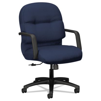 Pillow-Soft 2090 Series Managerial Mid-Back Swivel/Tilt Chair, Supports Up to 300 lb, Navy Seat/Back, Black Base1