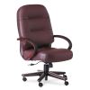 Pillow-Soft 2190 Series Executive High-Back Chair, Supports 250 lb, 16.75" to 21.25" Seat, Burgundy Seat/Back, Mahogany Base1