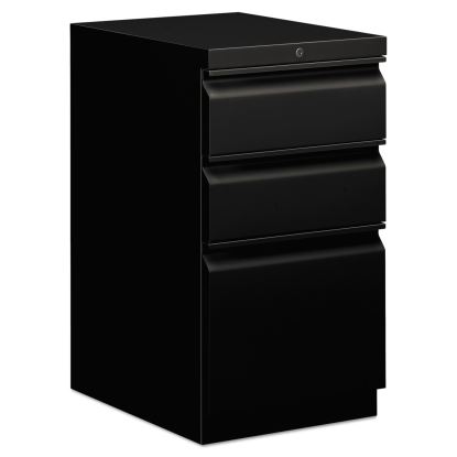 Brigade Mobile Pedestal with Pencil Tray Insert, Left or Right, 3-Drawers: Box/Box/File, Letter, Black, 15" x 19.88" x 28"1