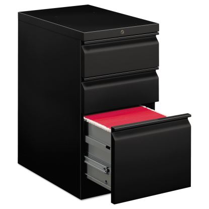 Brigade Mobile Pedestal with Pencil Tray Insert, Left or Right, 3-Drawers: Box/Box/File, Letter, Black, 15" x 22.88" x 28"1
