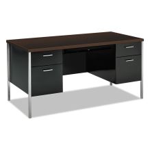 34000 Series Double Pedestal Desk, 60" x 30" x 29.5", Mocha/Black1