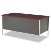 34000 Series Double Pedestal Desk, 60" x 30" x 29.5", Mahogany/Charcoal2