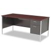 34000 Series Right Pedestal Desk, 66" x 30" x 29.5", Mahogany/Charcoal1