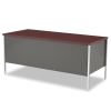 34000 Series Right Pedestal Desk, 66" x 30" x 29.5", Mahogany/Charcoal2