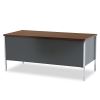 34000 Series Left Pedestal Desk, 66" x 30" x 29.5", Mahogany/Charcoal2