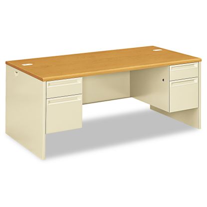 38000 Series Double Pedestal Desk, 72" x 36" x 29.5", Harvest/Putty1
