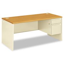 38000 Series Right Pedestal Desk, 66" x 30" x 29.5", Harvest/Putty1
