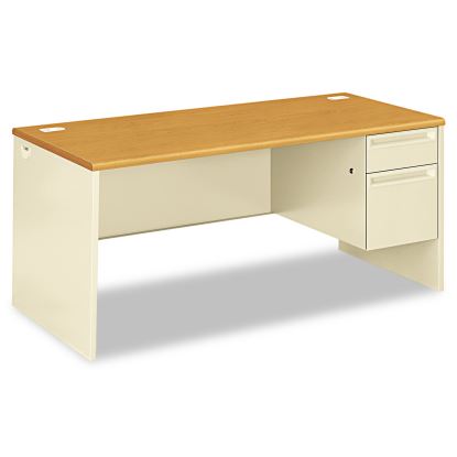 38000 Series Right Pedestal Desk, 66" x 30" x 29.5", Harvest/Putty1