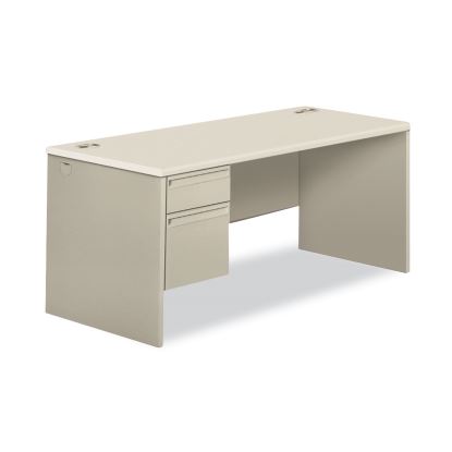 38000 Series Left Pedestal Desk, 66" x 30" x 30", Light Gray/Silver1