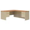 38000 Series Left Pedestal Desk, 66" x 30" x 29.5", Harvest/Putty2