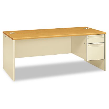 38000 Series Right Pedestal Desk, 72" x 36" x 29.5", Harvest/Putty1