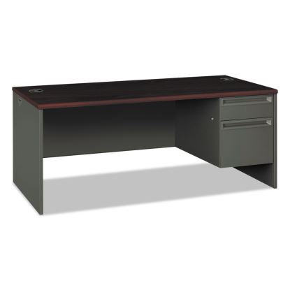 38000 Series Right Pedestal Desk, 72" x 36" x 29.5", Mahogany/Charcoal1