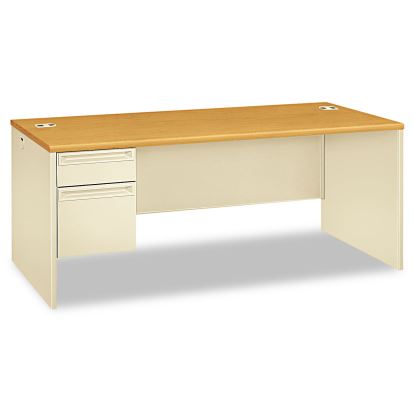 38000 Series Left Pedestal Desk, 72" x 36" x 29.5", Harvest/Putty1