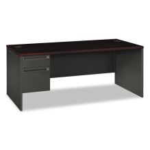 38000 Series Left Pedestal Desk, 72" x 36" x 29.5", Mahogany/Charcoal1