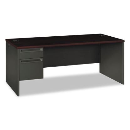 38000 Series Left Pedestal Desk, 72" x 36" x 29.5", Mahogany/Charcoal1