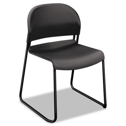 GuestStacker High Density Chairs, Supports Up to 300 lb, Lava Seat/Back, Black Base, 4/Carton1