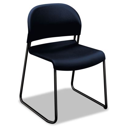 GuestStacker High Density Chairs, Supports Up to 300 lb, Regatta Seat/Back, Black Base, 4/Carton1
