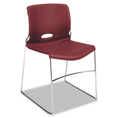 Olson Stacker High Density Chair, Supports Up to 300 lb, Mulberry Seat/Back, Chrome Base, 4/Carton1