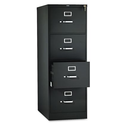 510 Series Vertical File, 4 Legal-Size File Drawers, Black, 18.25" x 25" x 52"1