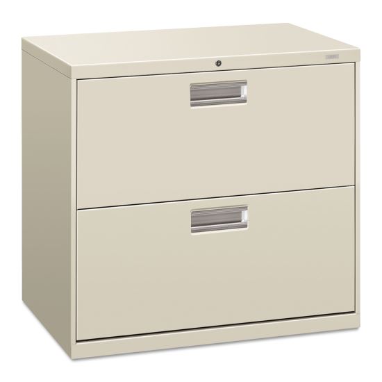 Brigade 600 Series Lateral File, 2 Legal/Letter-Size File Drawers, Light Gray, 30" x 18" x 28"1
