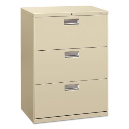 Brigade 600 Series Lateral File, 3 Legal/Letter-Size File Drawers, Putty, 30" x 18" x 39.13"1
