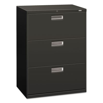 Brigade 600 Series Lateral File, 3 Legal/Letter-Size File Drawers, Charcoal, 30" x 18" x 39.13"1