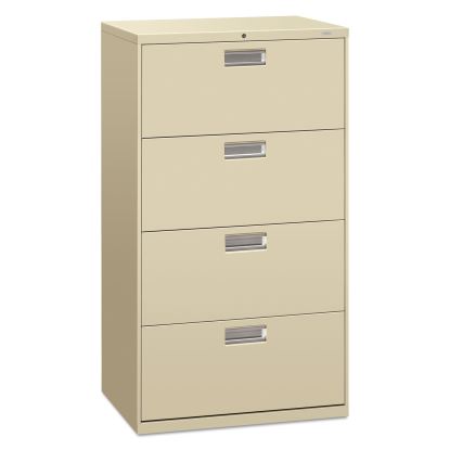 Brigade 600 Series Lateral File, 4 Legal/Letter-Size File Drawers, Putty, 30" x 18" x 52.5"1