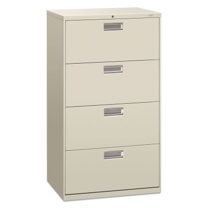 Brigade 600 Series Lateral File, 4 Legal/Letter-Size File Drawers, Light Gray, 30" x 18" x 52.5"1