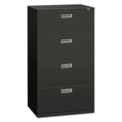 Brigade 600 Series Lateral File, 4 Legal/Letter-Size File Drawers, Charcoal, 30" x 18" x 52.5"1