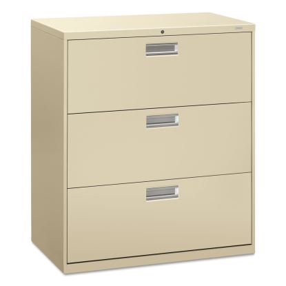 Brigade 600 Series Lateral File, 3 Legal/Letter-Size File Drawers, Putty, 36" x 18" x 39.13"1