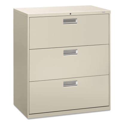 Brigade 600 Series Lateral File, 3 Legal/Letter-Size File Drawers, Light Gray, 36" x 18" x 39.13"1