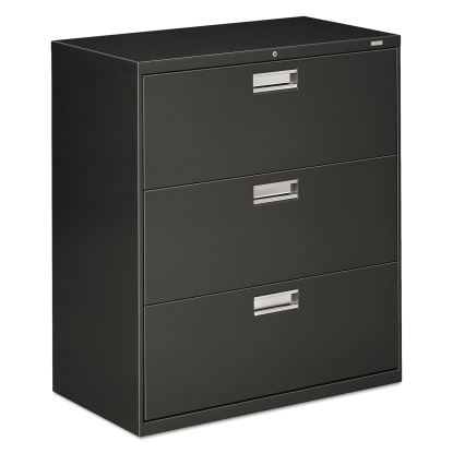 Brigade 600 Series Lateral File, 3 Legal/Letter-Size File Drawers, Charcoal, 36" x 18" x 39.13"1