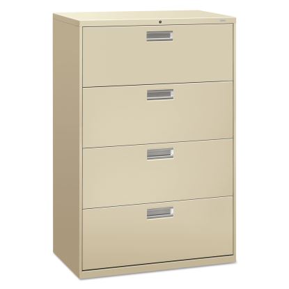 Brigade 600 Series Lateral File, 4 Legal/Letter-Size File Drawers, Putty, 36" x 18" x 52.5"1
