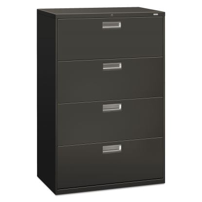 Brigade 600 Series Lateral File, 4 Legal/Letter-Size File Drawers, Charcoal, 36" x 18" x 52.5"1