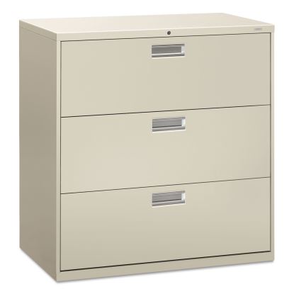Brigade 600 Series Lateral File, 3 Legal/Letter-Size File Drawers, Light Gray, 42" x 18" x 39.13"1