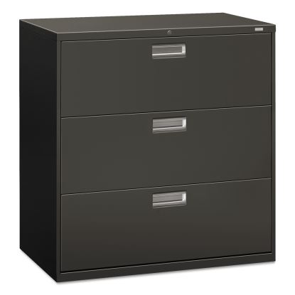 Brigade 600 Series Lateral File, 3 Legal/Letter-Size File Drawers, Charcoal, 42" x 18" x 39.13"1