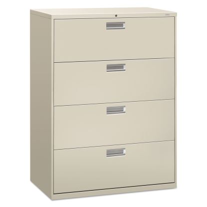 Brigade 600 Series Lateral File, 4 Legal/Letter-Size File Drawers, Light Gray, 42" x 18" x 52.5"1