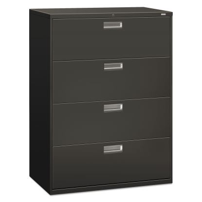 Brigade 600 Series Lateral File, 4 Legal/Letter-Size File Drawers, Charcoal, 42" x 18" x 52.5"1
