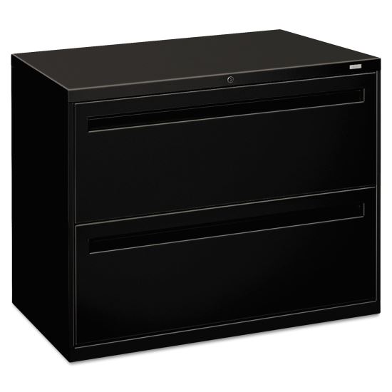Brigade 700 Series Lateral File, 2 Legal/Letter-Size File Drawers, Black, 36" x 18" x 28"1