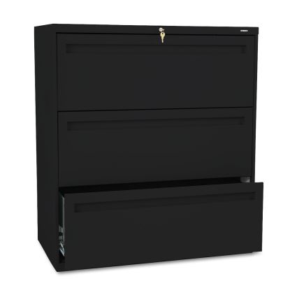 Brigade 700 Series Lateral File, 3 Legal/Letter-Size File Drawers, Black, 36" x 18" x 39.13"1