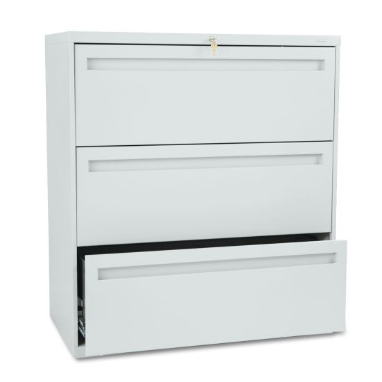 Brigade 700 Series Lateral File, 3 Legal/Letter-Size File Drawers, Light Gray, 36" x 18" x 39.13"1