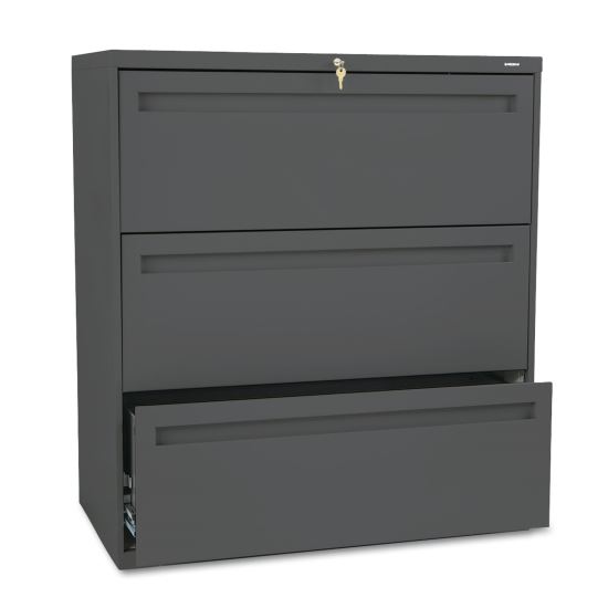 Brigade 700 Series Lateral File, 3 Legal/Letter-Size File Drawers, Charcoal, 36" x 18" x 39.13"1