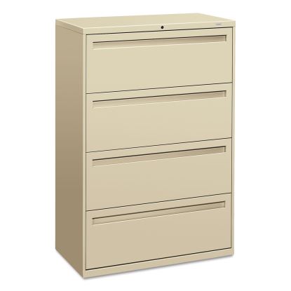 Brigade 700 Series Lateral File, 4 Legal/Letter-Size File Drawers, Putty, 36" x 18" x 52.5"1