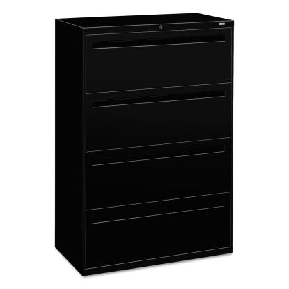 Brigade 700 Series Lateral File, 4 Legal/Letter-Size File Drawers, Black, 36" x 18" x 52.5"1