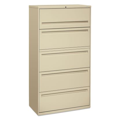 Brigade 700 Series Lateral File, 4 Legal/Letter-Size File Drawers, 1 File Shelf, 1 Post Shelf, Putty, 36" x 18" x 64.25"1