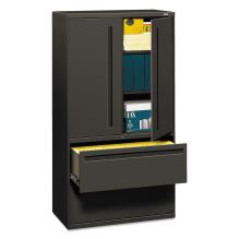 Brigade 700 Series Lateral File, Three-Shelf Enclosed Storage, 2 Legal/Letter-Size File Drawers, Charcoal, 36" x 18" x 64.25" 1