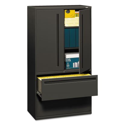 Brigade 700 Series Lateral File, Three-Shelf Enclosed Storage, 2 Legal/Letter-Size File Drawers, Charcoal, 36" x 18" x 64.25"1