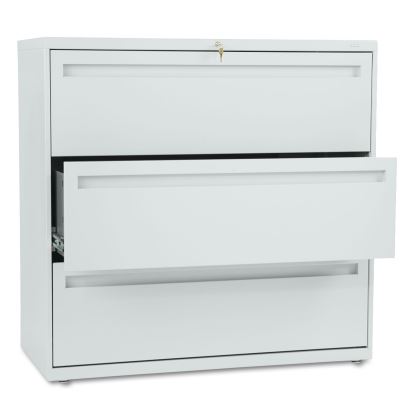 Brigade 700 Series Lateral File, 3 Legal/Letter-Size File Drawers, Light Gray, 42" x 18" x 39.13"1